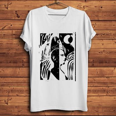 Black and Whitelight or DarkFunny Ancient Murals Artistic TShirtCasual Short Sleeve TShirt UnisexNocrack Breathable Print