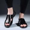 Fashion Summer 2025 Men's Sandals Thick Rubber Sole Beach Shoes Middle-Aged Dad Casual Comfortable PVC Upper Adult Leisure Footwear