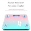 Smart Electronic Health Scale Tempered Glass Surface Lcd Digital Display Gradient Color Multiple Colors Digital Weighing Scale