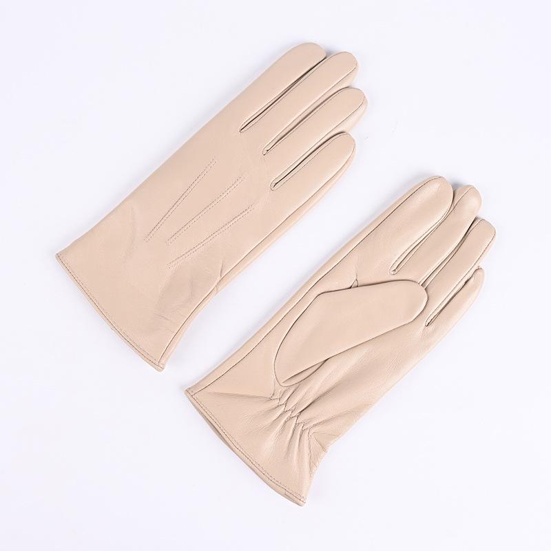 Women's Colored Sheepskin Fingerless Riding Gloves - Warm Fleece Lined for Autumn/Winter