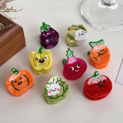 ירקות חמודים קליפס שיער קטן אצטט קליפסים לשיער לנשים בנות סיכות שיער מתוקות קליפס סרטן סיכות ראש אופנת ילדים