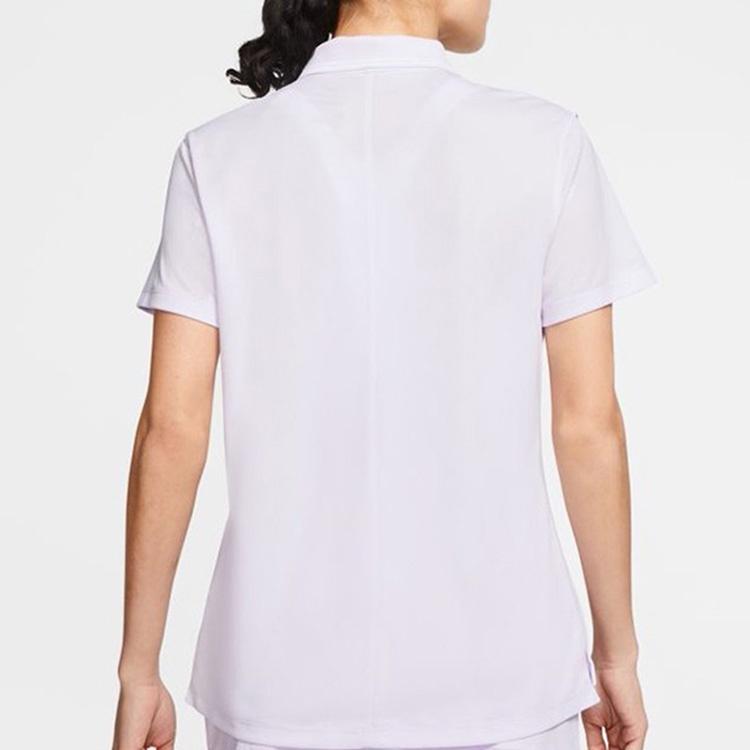 Nike Dri Fit Polo Shirts Women's Light Purple Polo Collar Moderate Straight Fit BV0218-509