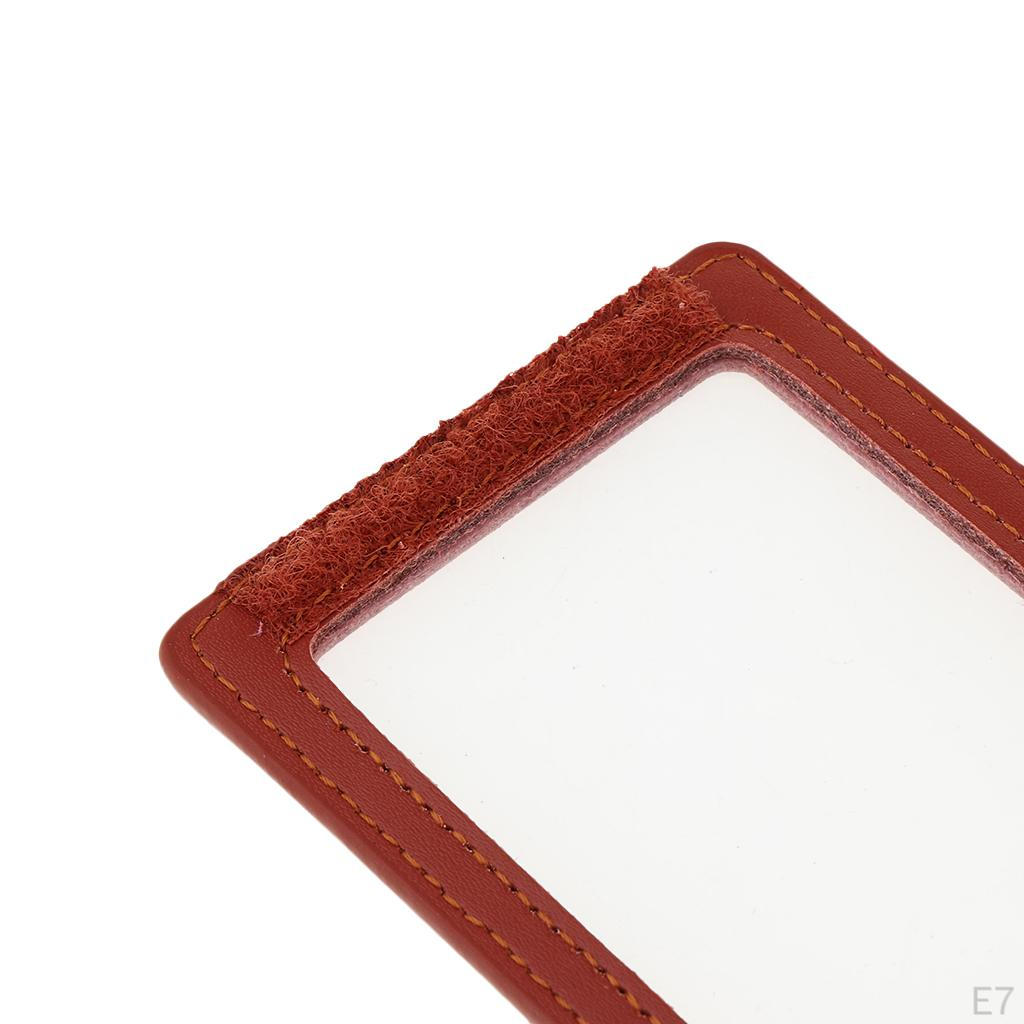 Badge Card Holder PU Leather Name Tag with 2 Slots