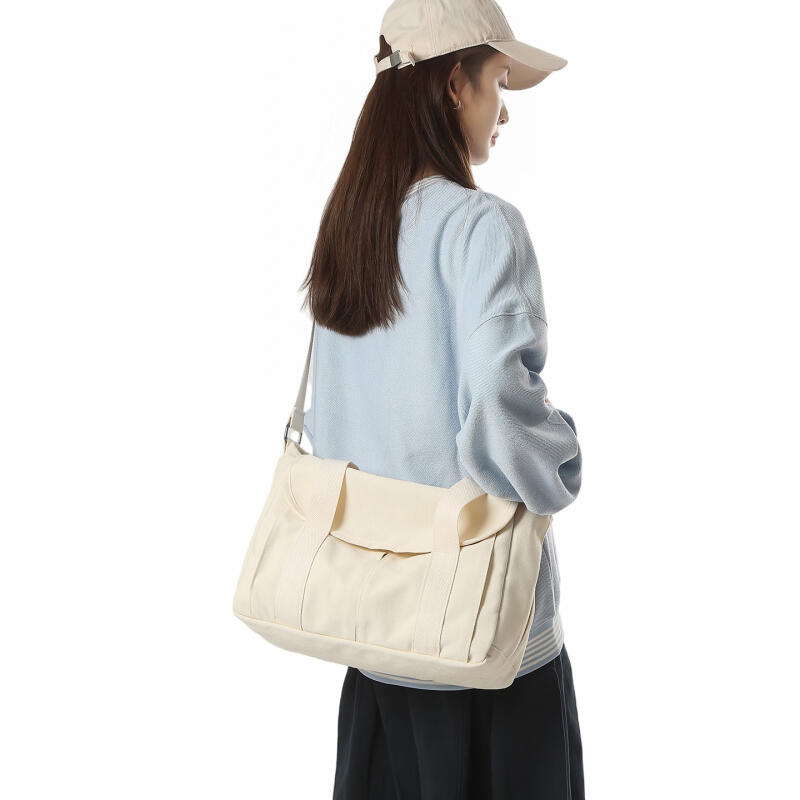 Canvas Bag Women's Crossbody Bag Men's Lightweight Commuting Shoulder Bag Large Capacity Student Class Bag