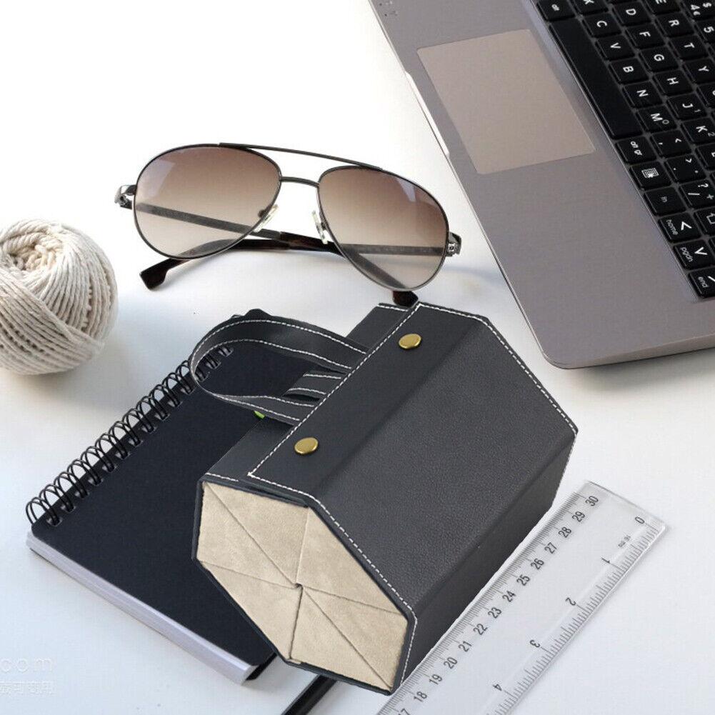 Multi-slot Folding PU Leather Glasses Organizer Storage Box Sunglasses Case