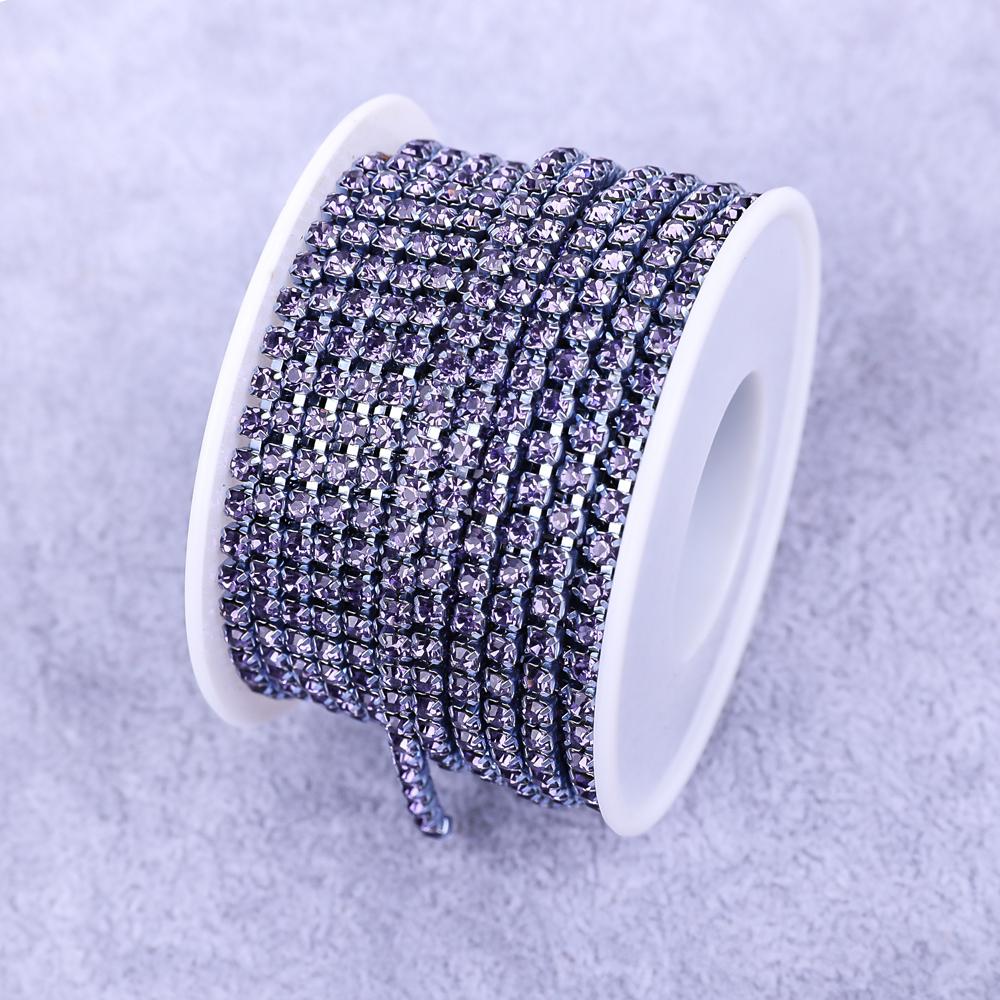 Crystal 10 Yard Rhinestones Trim Stone Cup Chain Gold Diamond Strass Decorative Applique Crystal Trimmings For Dresses