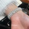 Korean Temperament Diamond-set Geometric Beaded Pearl Bracelet Light Luxury High-end Bracelet Bracelet, French Temperament Jewelry