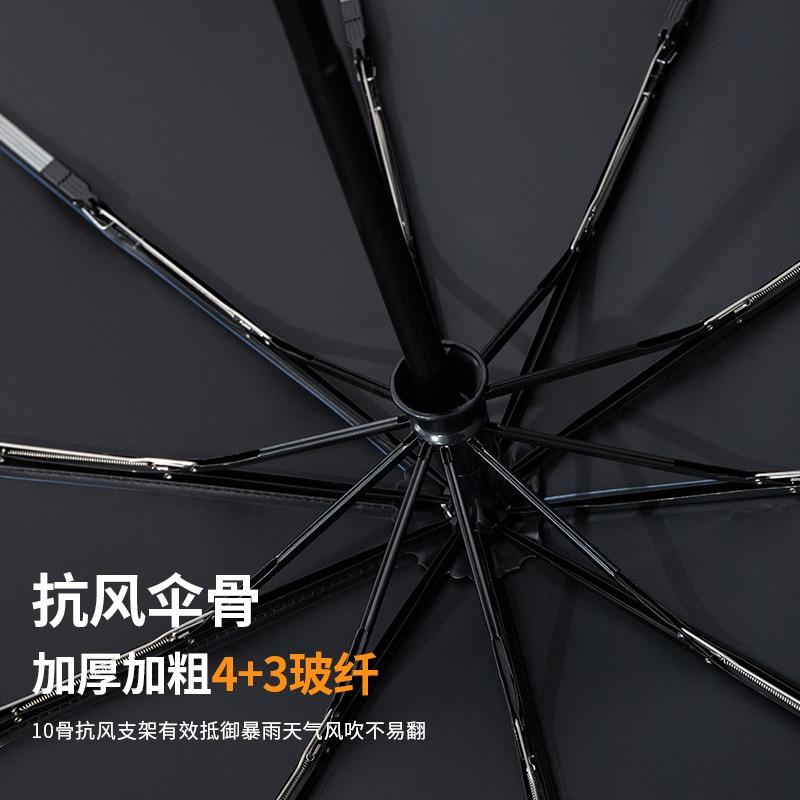 Automatic folding umbrella, storm-resistant men's large enlarged reinforced thickened sunscreen umbrella, weather and rain female sun umbrella