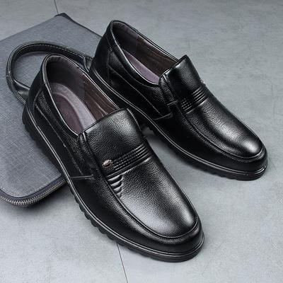 Soft-soled Men's Shoes Leather Shoes Leather Foot-fitting Men's Elderly Pedal Business Dress Casual Middle-aged Shoes
