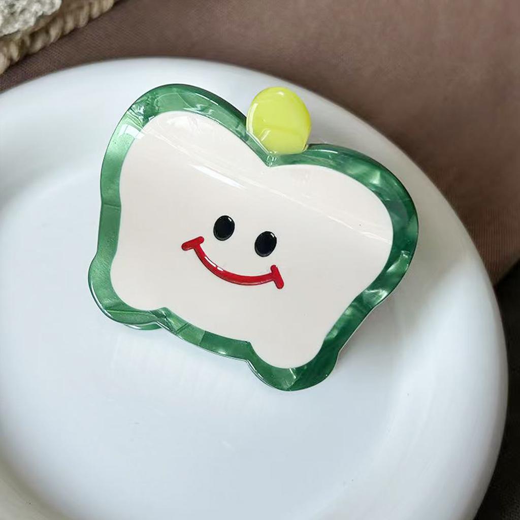 1pc apple smiley face grab clip female acetate hairpin cute pan hair shark clip