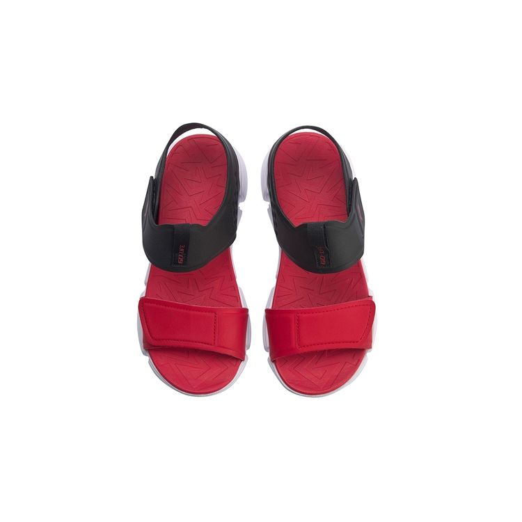 LiNing Lightweight Comfortable One-Strap Flat Sports Sandals Kids sandals Red Black YKUP014-5
