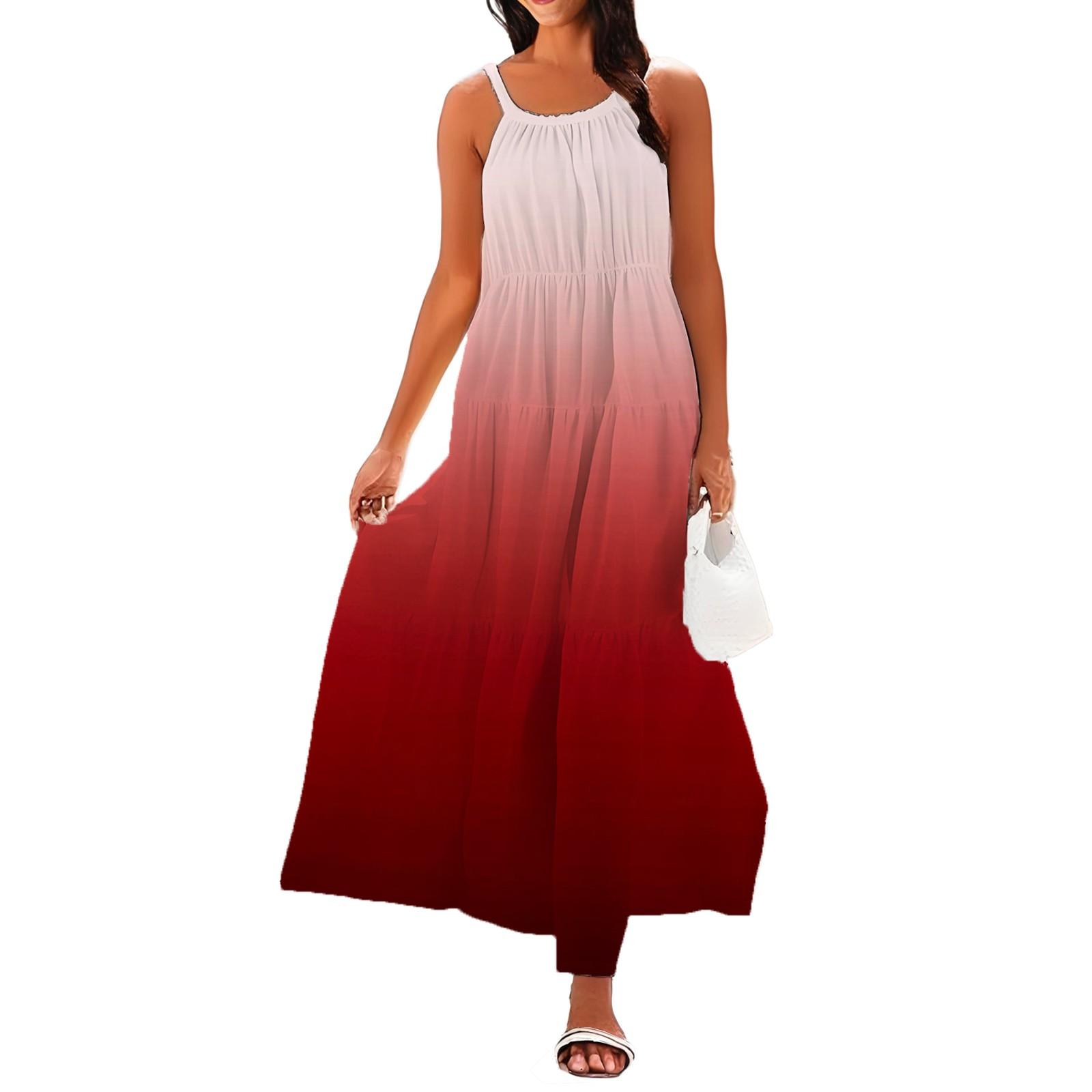 

Женское летнее повседневное модное платье без рукавов на подтяжках L винный