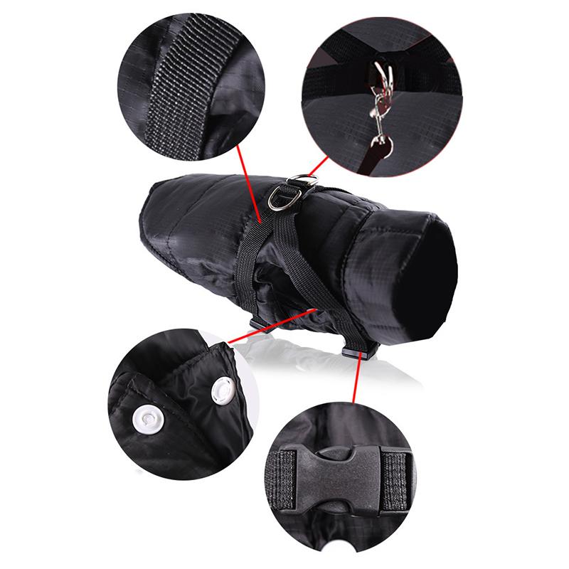 Winter Dog Clothes with Harness Waterproof Warm Pet Dogs Jacket Vest For Puppy Kitten Clothing Schnauzer Chihuahua Yorkies Coat