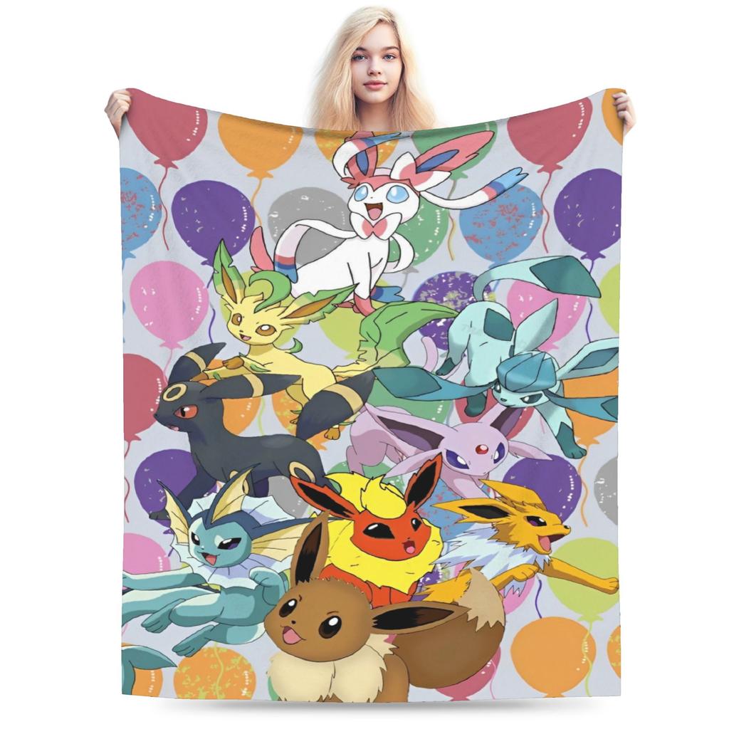 Japanischer Anime Pikachu Einfache Super Warme Decke Pokemon Plüsch Überwurfdecke Neuheit Sofa Stuhl Flanell Bettdecke Bettbezug