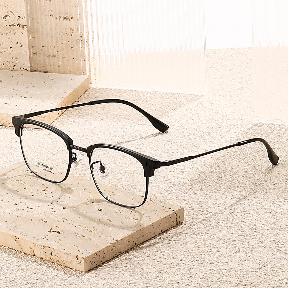 2024 Stylish Business Eyewear: TR Titanium Frame Glasses with Fade-Resistant Vacuum Electroplating - Model 15012