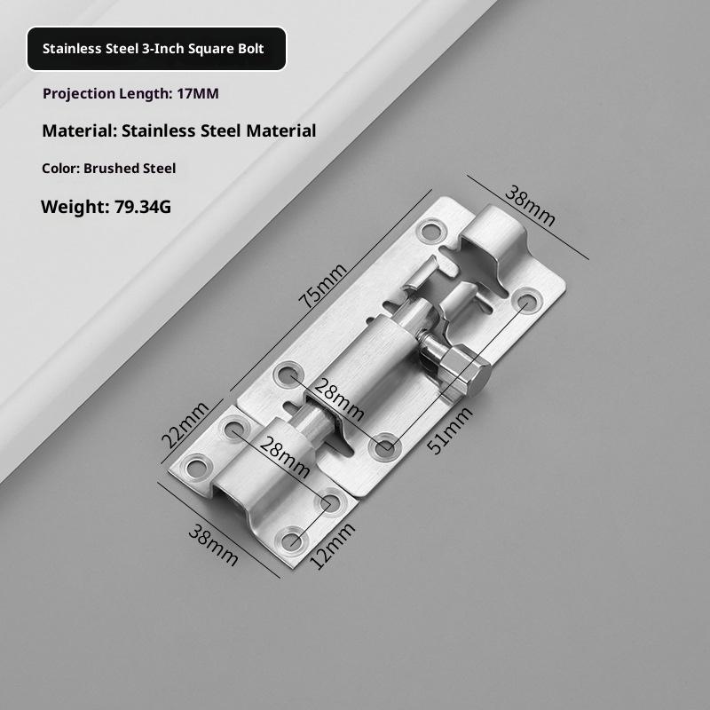 201/304 Edelstahl Tor Sicherheits-Türriegel Riegelverschluss Bolzen 3/4/5/6/8/10/12 Zoll Türriegel Beschläge Für Heimwerker