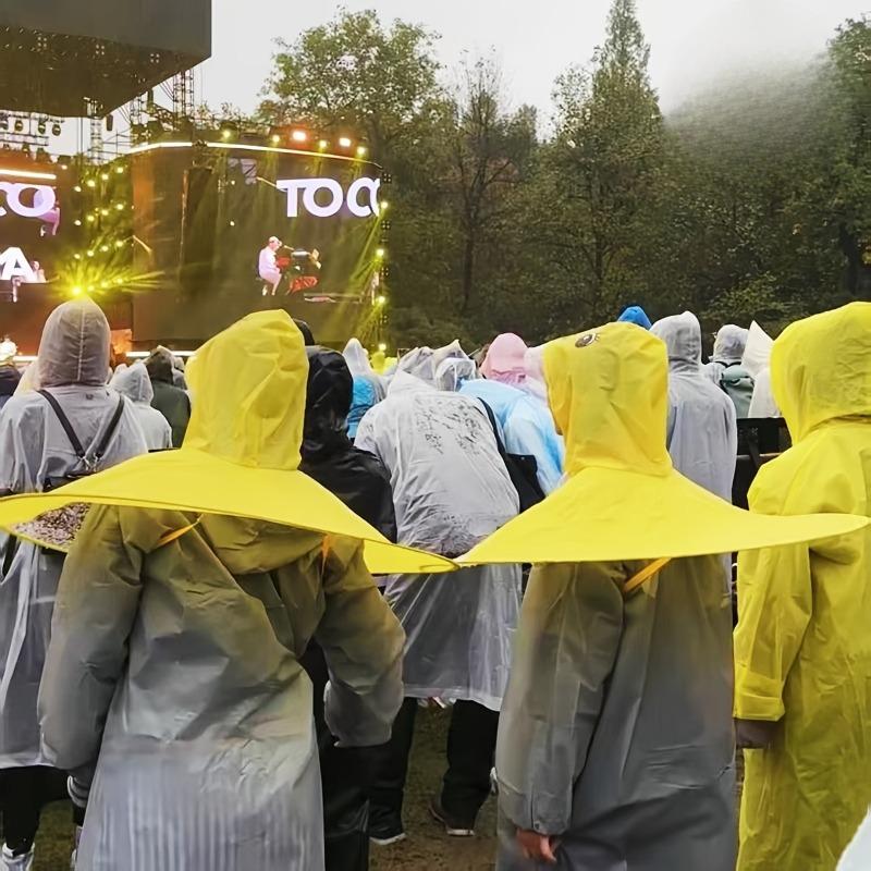Niedrige Enten-Regenschirmkappe, Öffnungs- und Schließdesign, Gelbes Entenküken-Thema, Tragbare Regenausrüstung für Angeln, Camping & Outdoor-Abenteuer