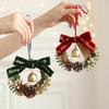 Christmas Wreath With Bells Pine Cones Bowknots Door Wall Decor Xmas Tree Ornament