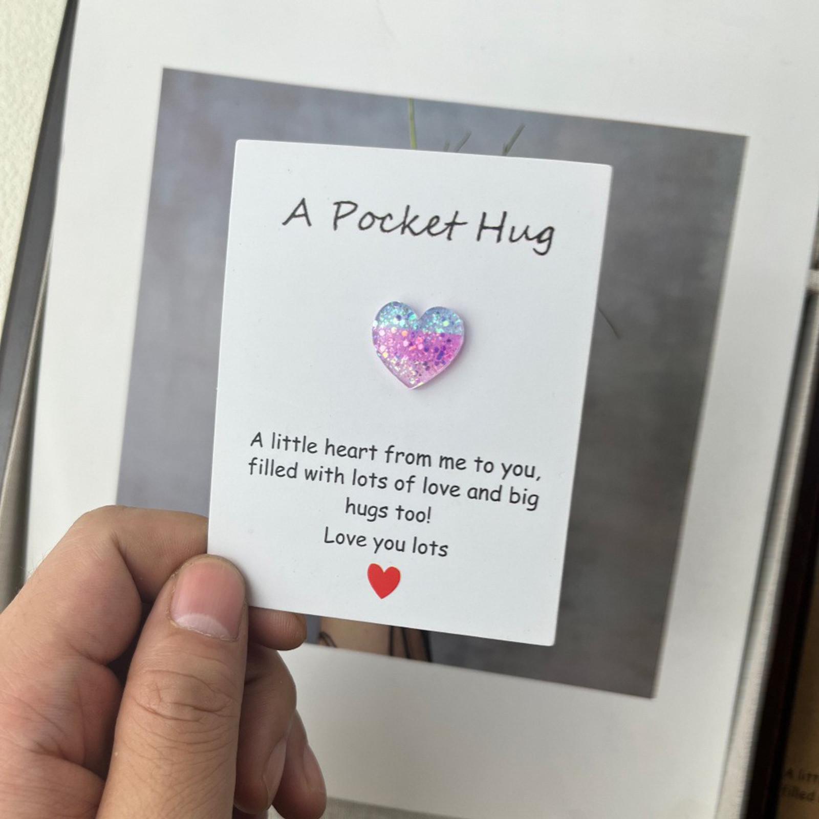 

DIY Pocket Hug 3-Color Splicing Heart Resin Подарункова картка благословення 1шт One Size