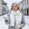 Elegant Hot Stamping Scarf Christmas Theme for Women, Glitter Sparkly Foil Reindeer Soft Polyester Neck Print Scarves, Lightweight Shawl Wrap