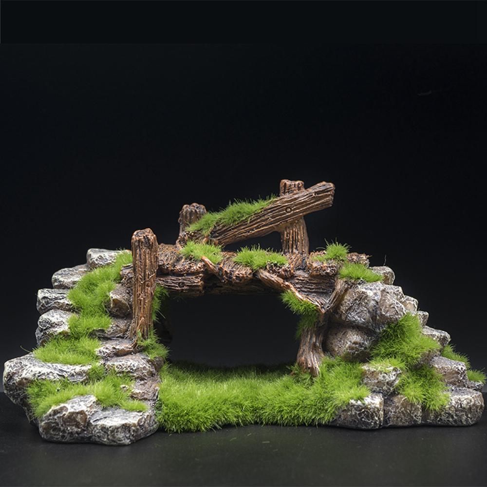 Akvarium Mountain View Rockery Hiding Cave Ornament Fish Tank Decoration