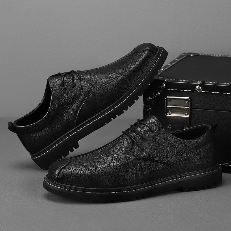 Mens Casual Shoes Newest Leather Lace Up Luxury Oxfords Male Sneakers Solid Formal Shoes Quality Social Shoe Male Flats Men'S Shoes