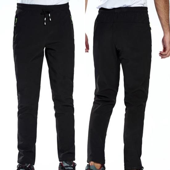 Thick Warm Fleece Lining Pants Elastic Waist Drawstring Zipper Pockets Windproof Waterproof Hiking Trekking Camping