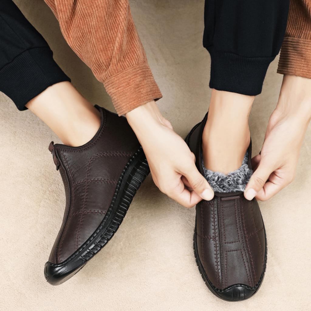 Men's Leather Boots with for Winter Cold Short Boots