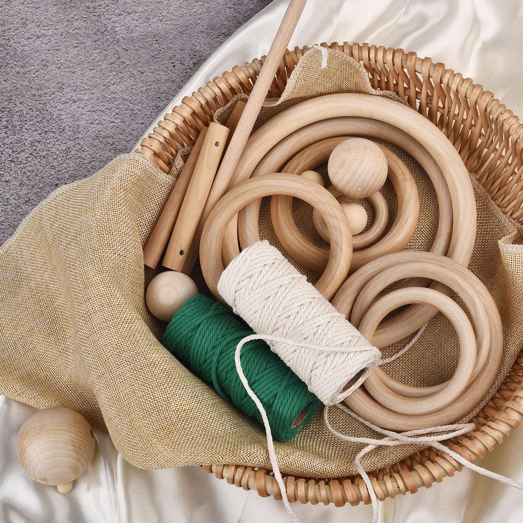 Holzring Kreis Naturholz DIY Handwerk Dekoration Baby Beißring Nagetier Beißring Montessori Spielzeug Ornamente Zubehör