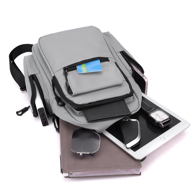 Men's Backpack and Chest Bag 2 In 1 Fashion Small Black Shoulder School Bag for Man Designer Waterproof Sports Travel Bag