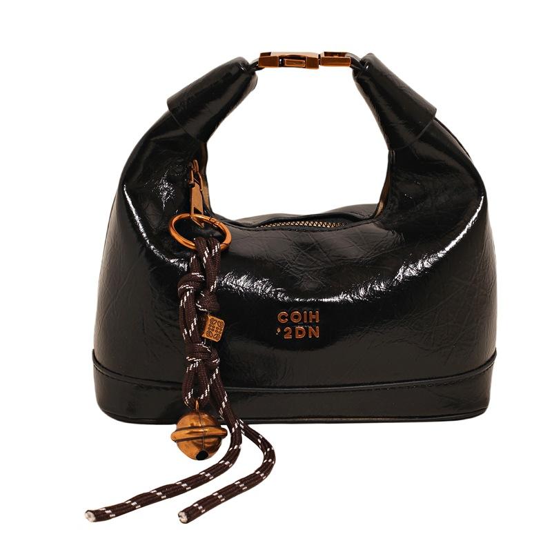 Trend Retro Style Maillard Hand Carrying Dumpling Bag Versatile Foreign Style Commuting Oil Wax Leather Texture Messenger Women's Bag