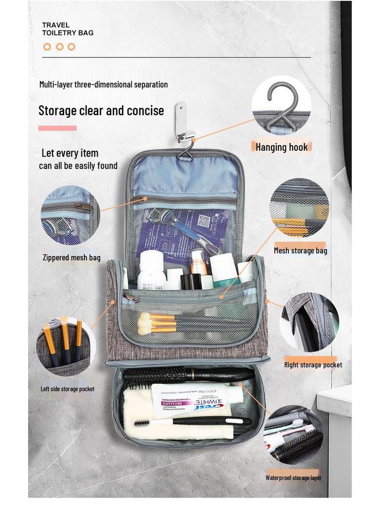 Waterproof Cationic Toiletry and Makeup Bag for Men and Women - Portable Wet/Dry Storage for Business Trips