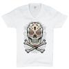 Calavera Sugar Skull V-Neck T-shirt Mexican Day of the Dead Dia De Muertos Tee