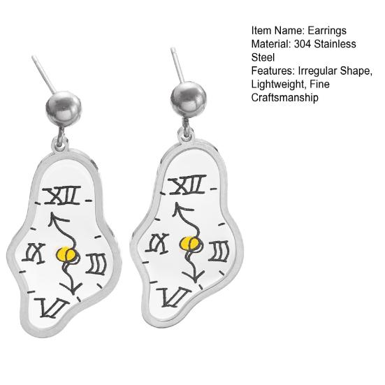 1 Paar Damenohrringe Leichte Schmelzende Uhr Design Hängeohrringe Künstlerisches Römisches Zifferblatt Muster Lange Ohrringe Schmuck Geschenk
