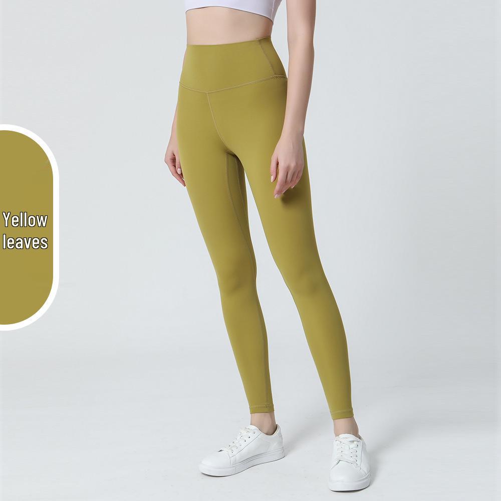 

New Nude High-Waist Yoga Pants - Nylon, Double-Sided, Hip-Lifting, Nine-Point Length, Smooth Fitness & Running Leggings Extra Small