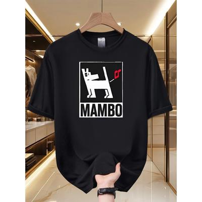 Mambo T-Shirt für Herren - Skurrile Hunde-Grafik, Trendig und Lustig, Rundhalsausschnitt, Kurze Ärmel für den Sommer, Lässiges T-Shirt