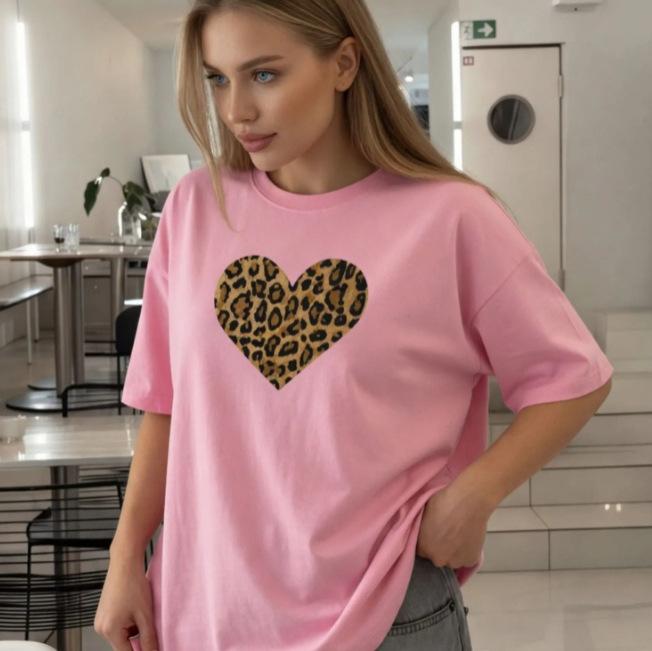 Cotton American short-sleeved t-shirt men s and women s loose top S
