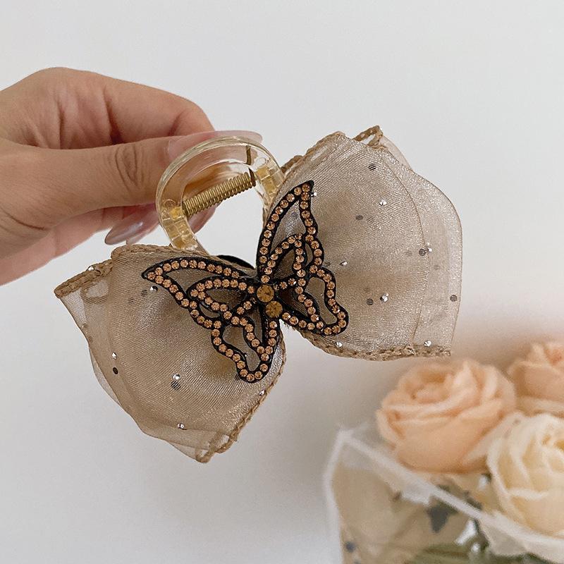 Butterfly Grab Clip For Women Temperament Elegant Mesh Hair Clip  Hair Accessories