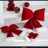 Christmas Plush Bow Soft Velvet Christmas Bow 3d Bow Ornament Handcrafted For Gifts Chair Decoration Christmas Tree