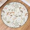 Plants and Animals Round Carpet Cartoon Image Floor Mat Cute Circular Mats Living Room Bedroom Home Pet Mats Home Decoration