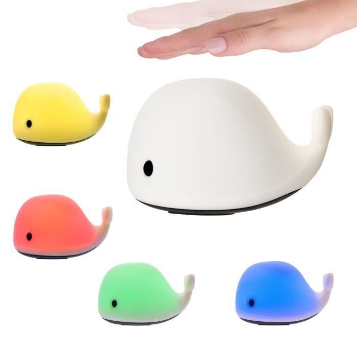 Veilleuse silicone Pauleen Night Whale USB - blanc - 2,5W/5V