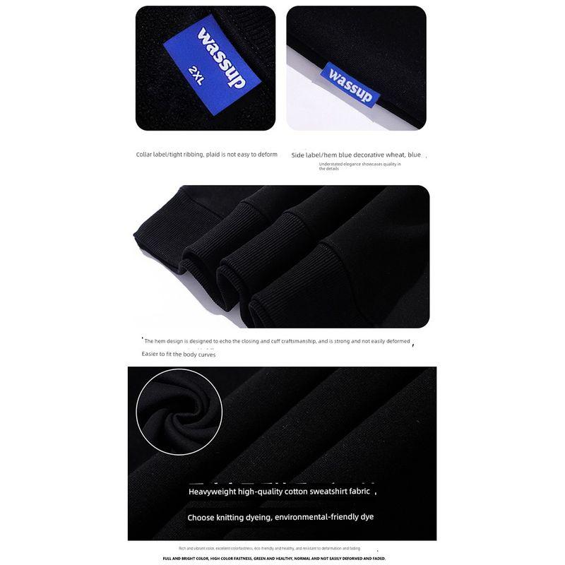 Wassup Mr. Crocodile American-Style Heavyweight Crewneck Sweatshirt for Men, Autumn and Winter, Loose Casual Trendy Versatile Fleece-Lined Top