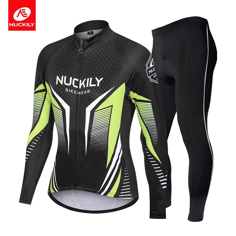 

NUCKILY Men s Winter Cycling Suit with Silicone Padded Seat and Fleece for Mountain Biking XXL