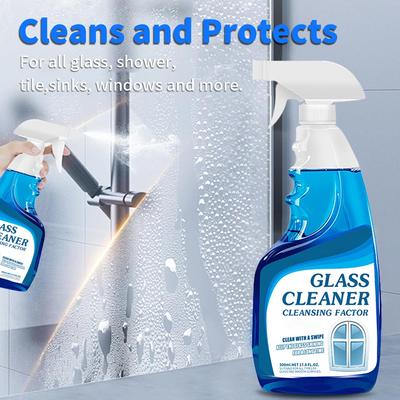 Glasreiniger Spray, Fensterreiniger Spray, Lässt Glas strahlend und blendend aussehen, für Fenster, Spiegel, Glasoberflächen im Innen- und Außenbereich