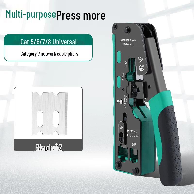 Green Forest Professional Network Cable Crimping Tool for Universal Super Category 7 Crystal Heads and Terminals