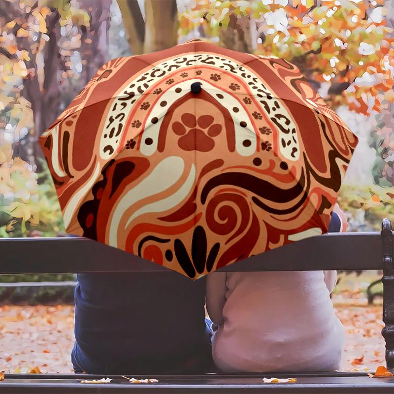 Colorful rainbow Printed umbrella windproof folding umbrella portable sun and rain umbrella suitable for gifting