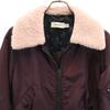 COACH With fur Nylon jacket 4 wine-red MA-1 bomber jacket Women Used