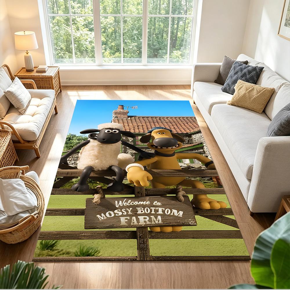 Shaun Sheep Washable Door Mat Durable Anti-slip Backing Non-slip Bottom Pet-friendly Living Room Elegant Luxury Rug Holiday Home Gift