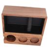 Coffee Knock Box Tamping Station Walnut Wood 3 Hole Storage Coffee Tamper Holder for Home Bar for