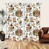 2pcs Mushroom Print Curtains Rod Pocket Decorative Window Drapes Window Treatments For Bedroom Living Room Window Blinds Drape